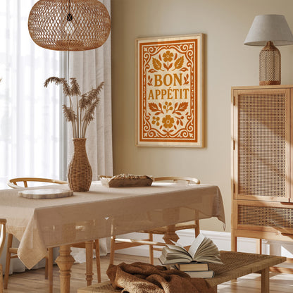 Bon Appetit Quote Wall Art - Kitchen Rococo Wall Decor