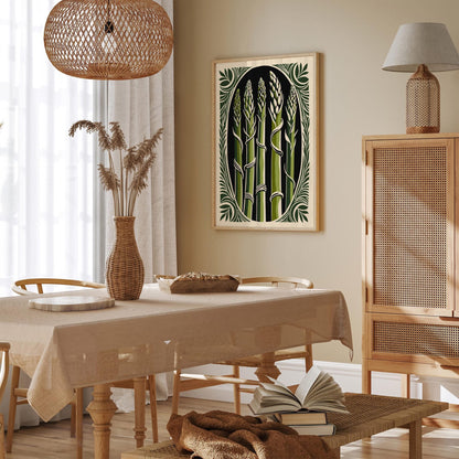 Asparagus Rococo Style Kitchen Wall Art Poster