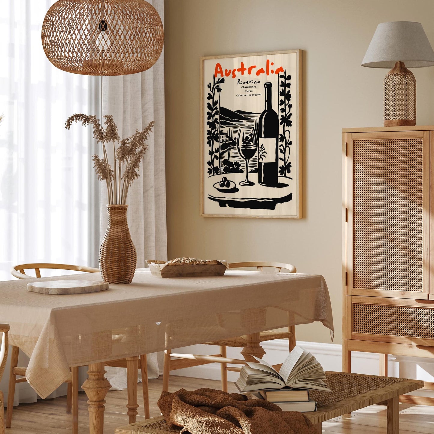 Australia Wine Collection Travel Poster