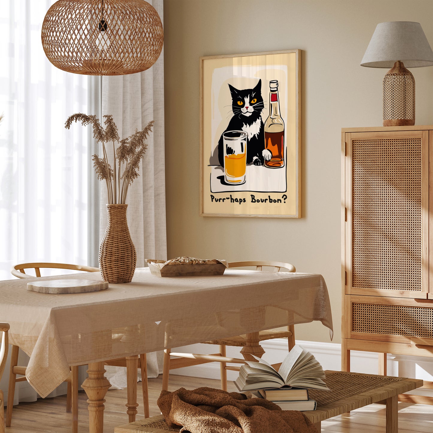 Funny Bourbon Cat Poster