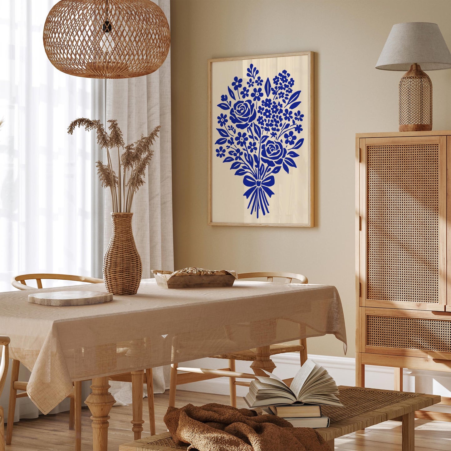 Blue Bouquet of Flowers Poster