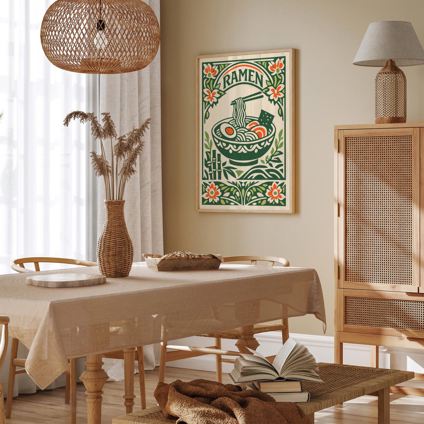 Bowl of Ramen Soup Poster - Japanese Kitchen Wall Art