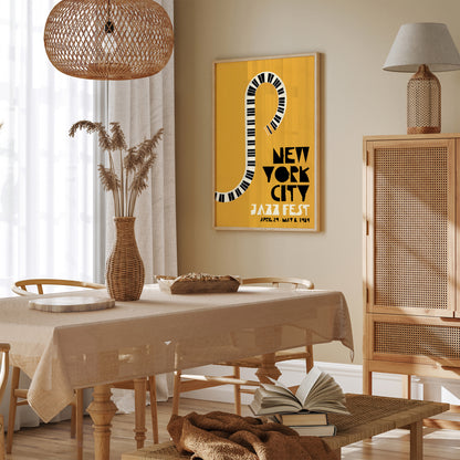 Mustard Yellow Jazz Fest Wall Art