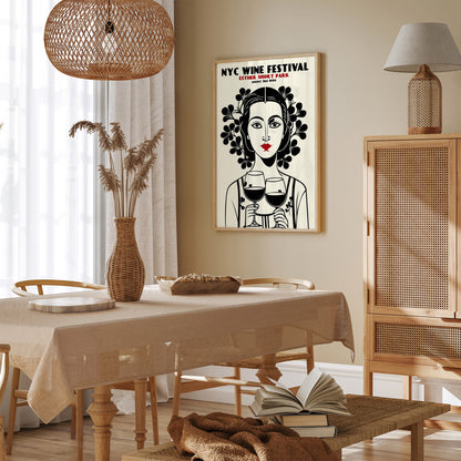 NYC Wine Festival 1999 Retro Poster