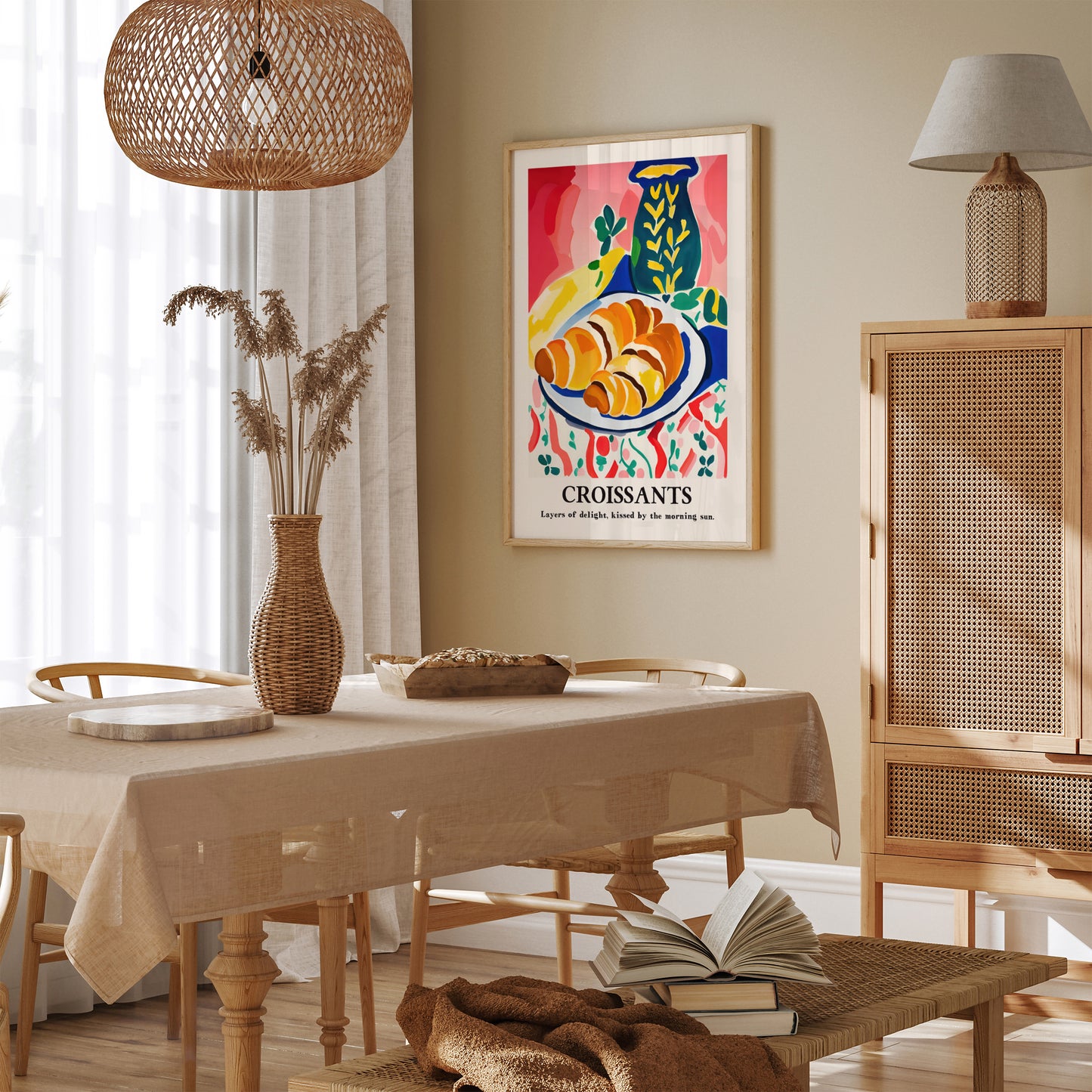 Croissants Watercolor Quote Art Print