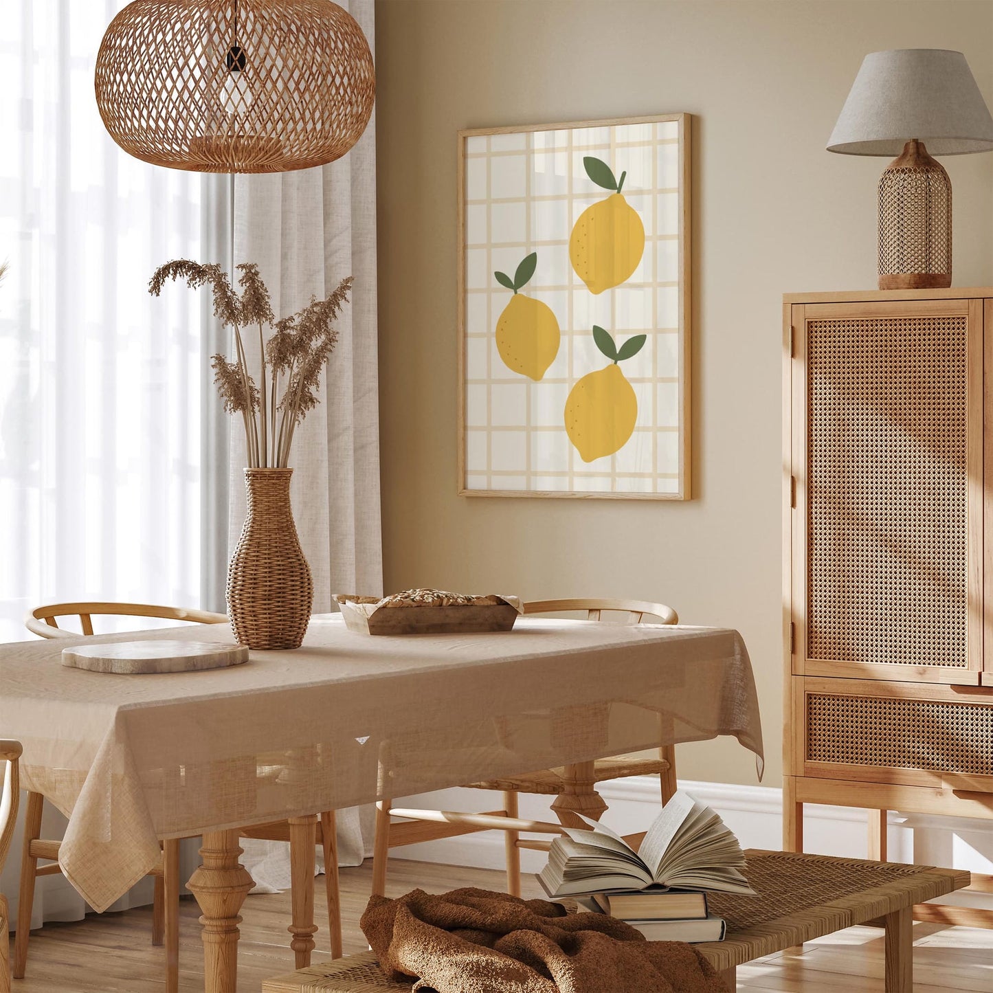 Retro Lemons Wall Art – Vintage Kitchen Print