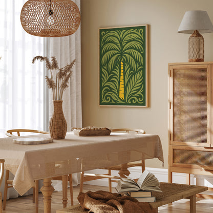 Green Tropical Palm Tree Poster - Bohemian Home Decor 2026