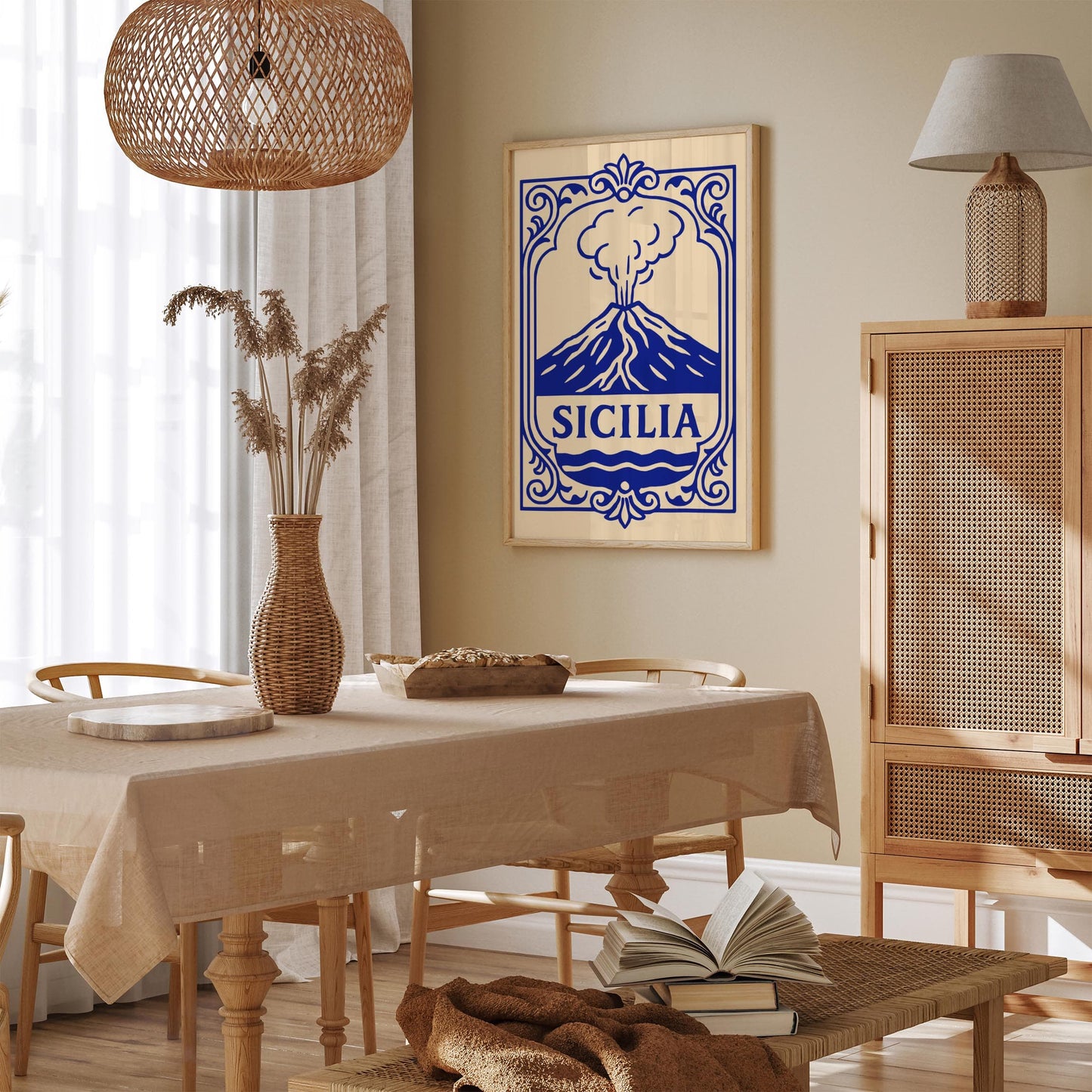 Sicilia Italy, Etna Blue Poster