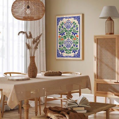 Rustic Folk Floral Wall Art Print
