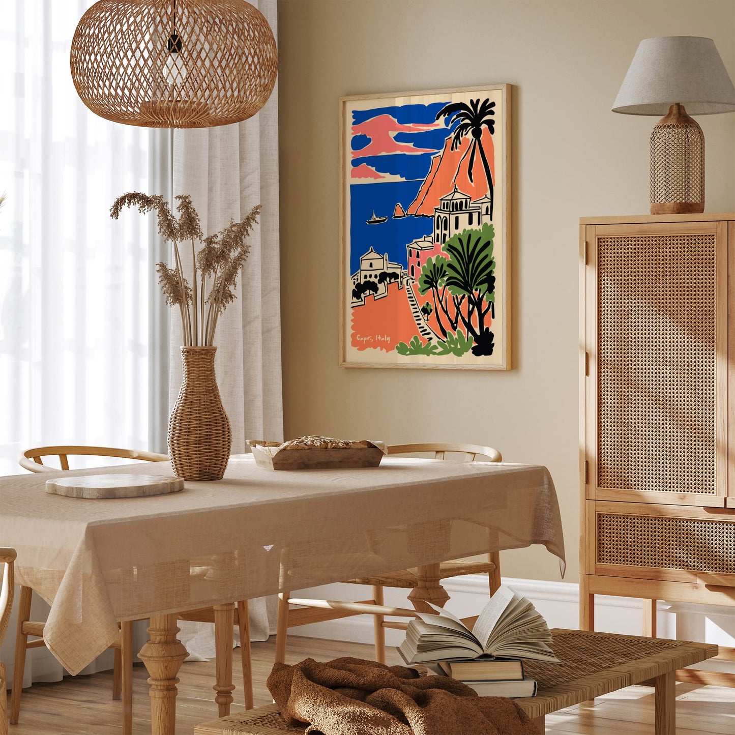 Capri Italy Colorful Landscape Poster