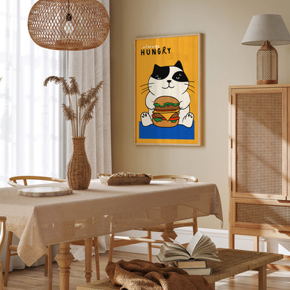 Always Hungry, Funny Cat Art Print