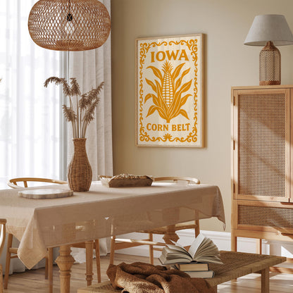 Iowa Corn Belt Yellow Poster