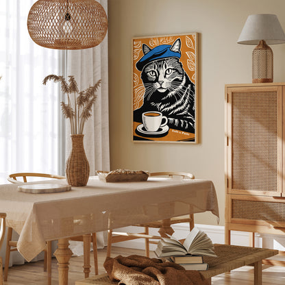 Cafe de Paris Cat Art Print