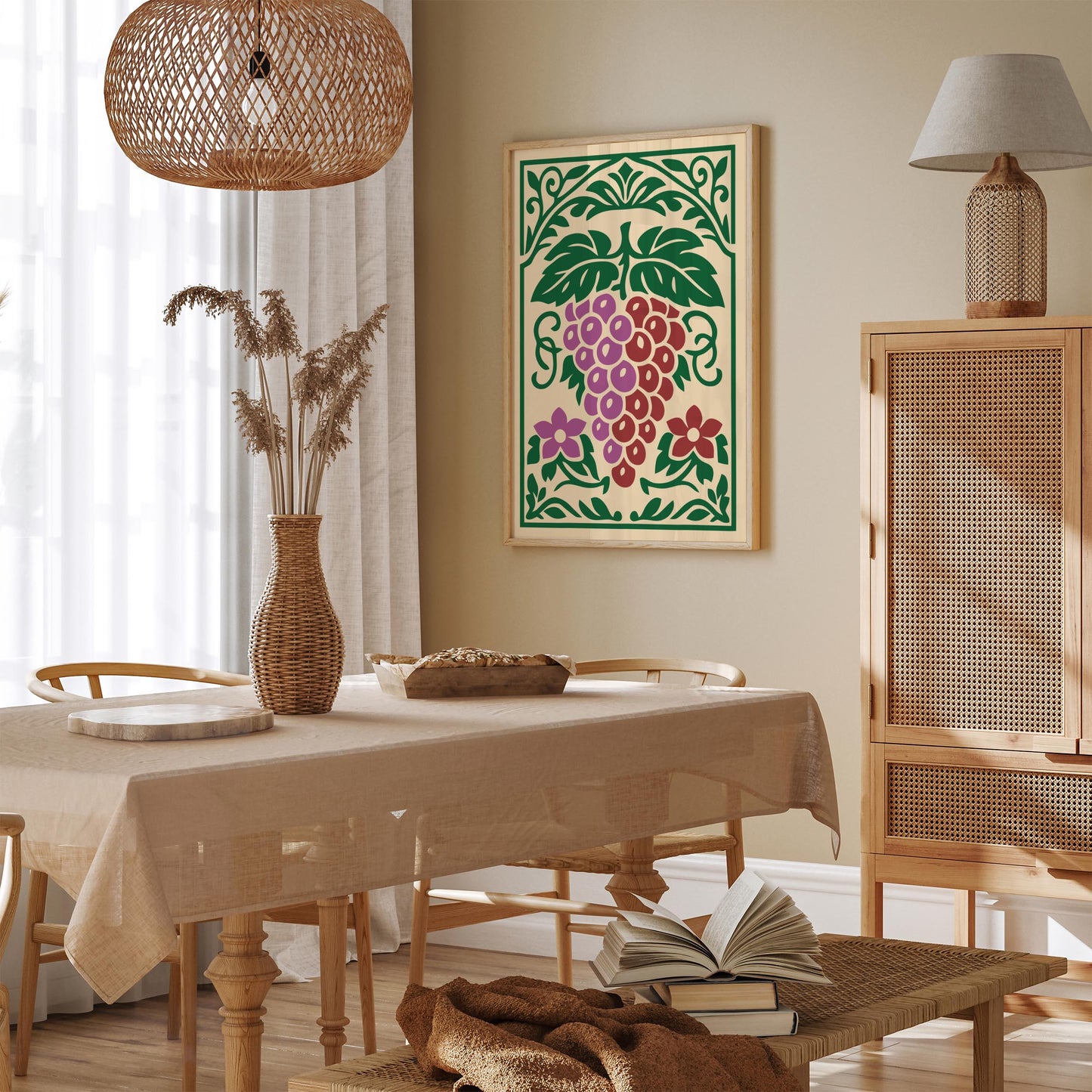 Vine Fruit Kitchen Wall Art Print – Botanical Kitchen Decor