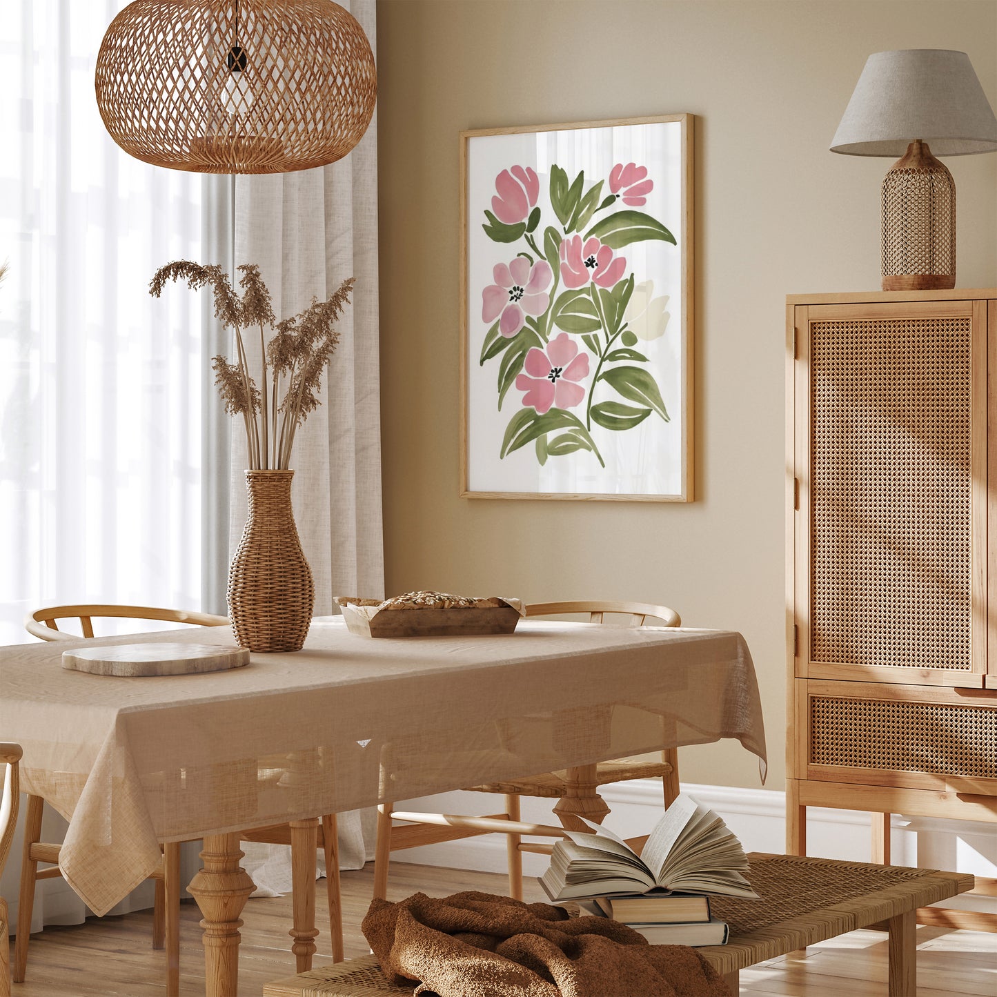 Watercolour Flowers Painting Art Print