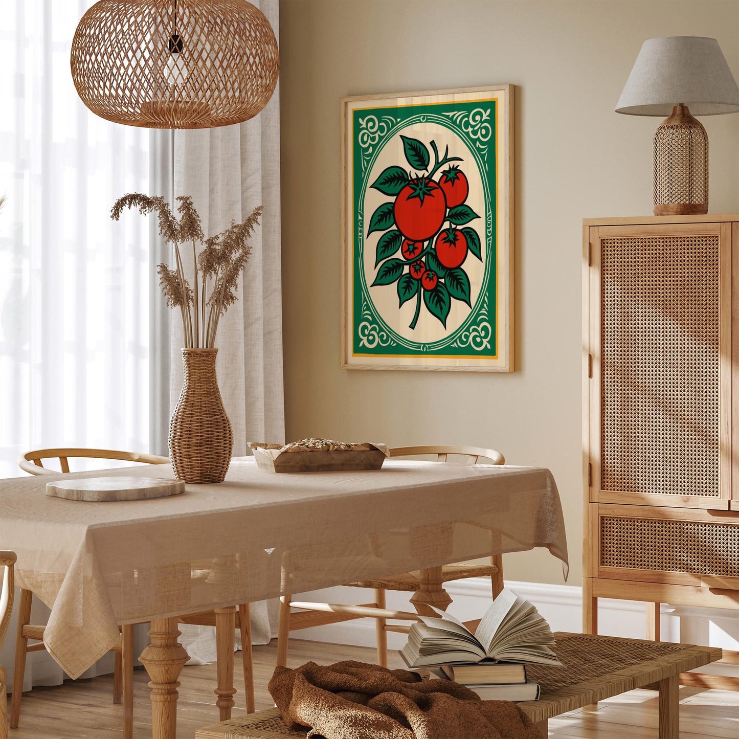 Red Tomatos Rococo Inspired Style Print