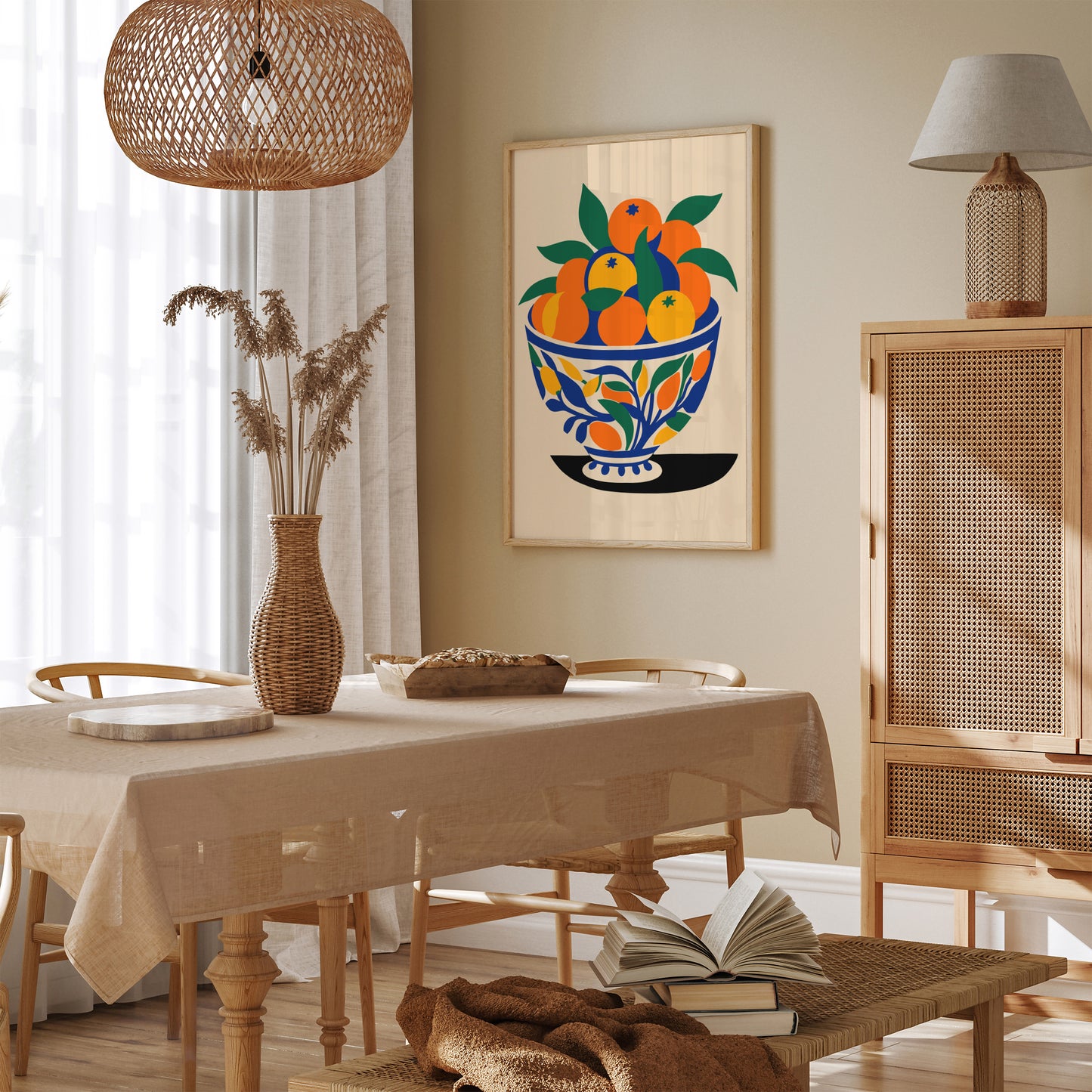 Bowl of Oranges Retro Kitchen Wall Art