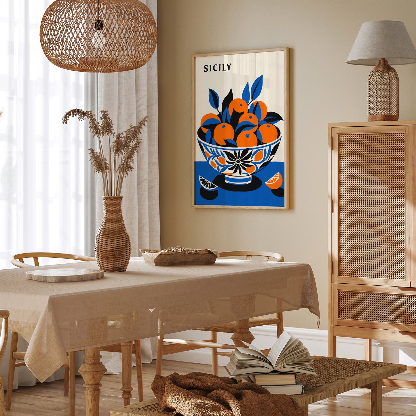 Bowl of Oranges Sicily Art Print 2024