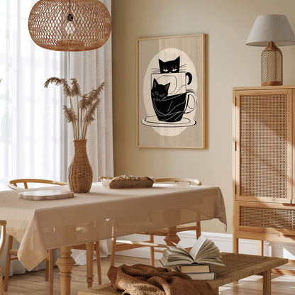 Cat Coffee Lover - Kitchen Wall Art