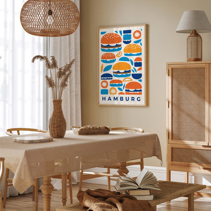 Hamburg, Blue Hamburgers Art Print