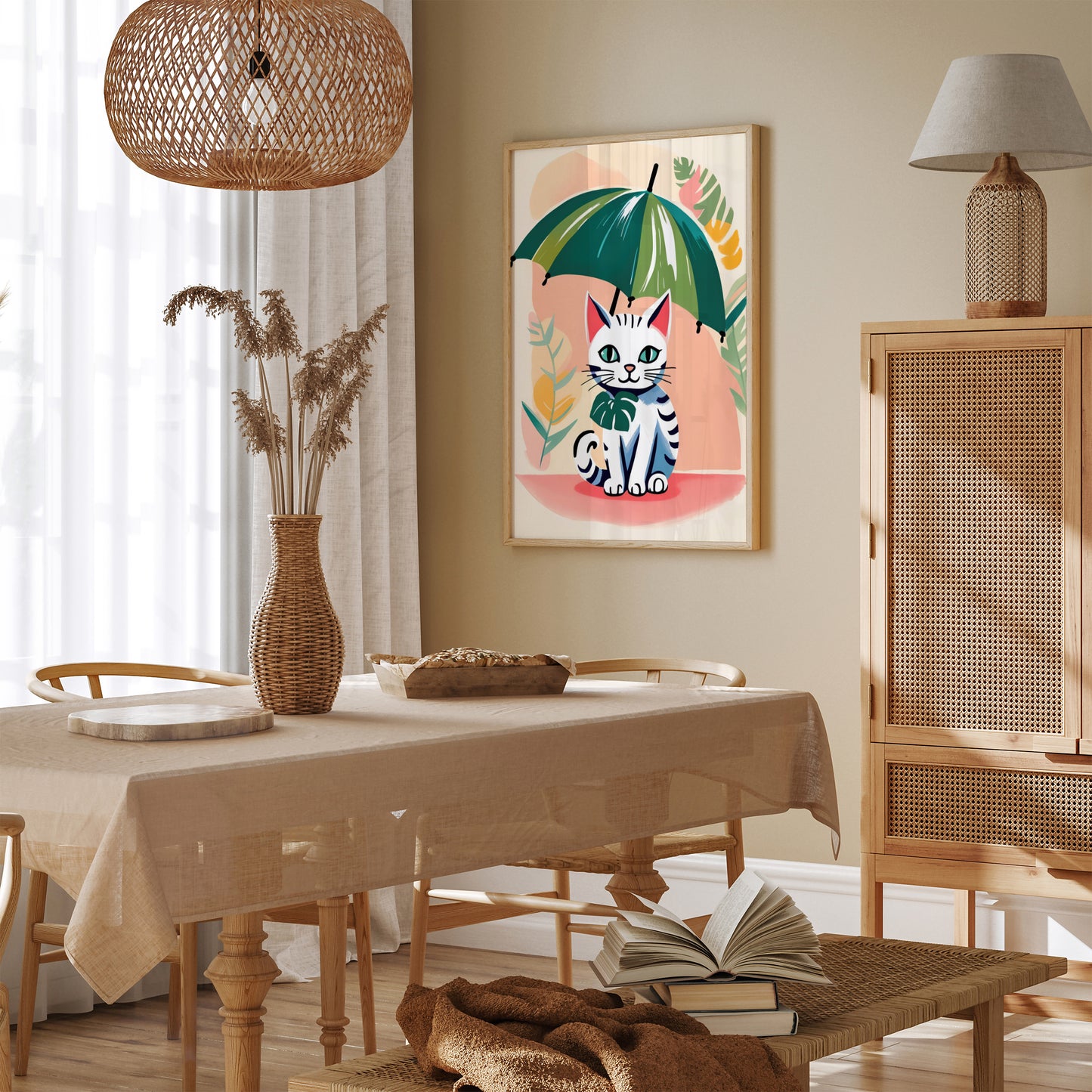 Cute Cat Wall Art Jungle Umbrella