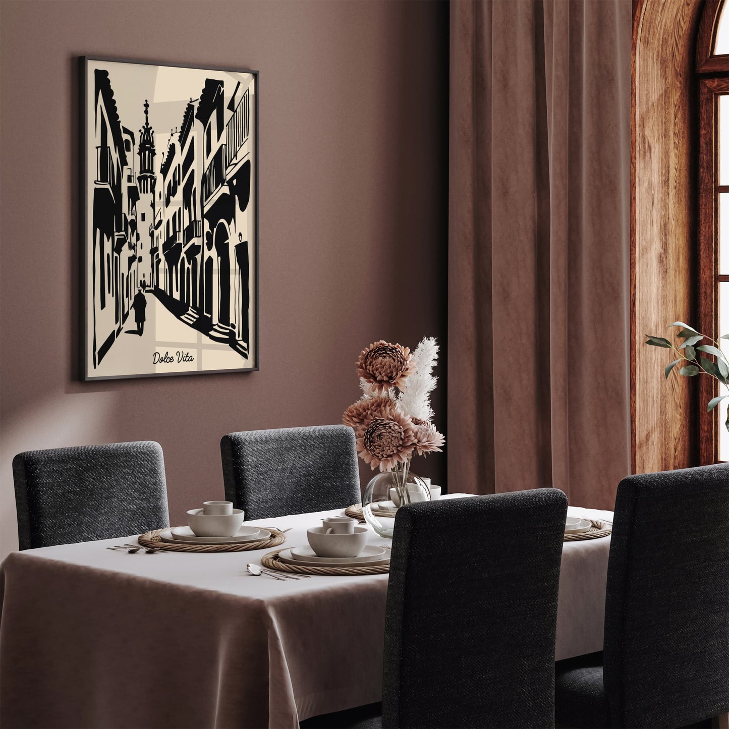 Dolce Vita Italian Cityscape Poster