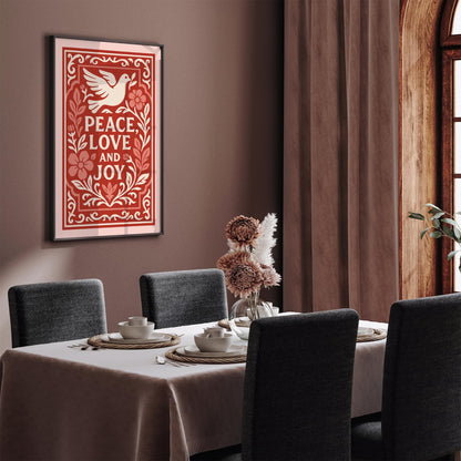 Peace Love Joy Poster - Inspirational Quote Wall Art