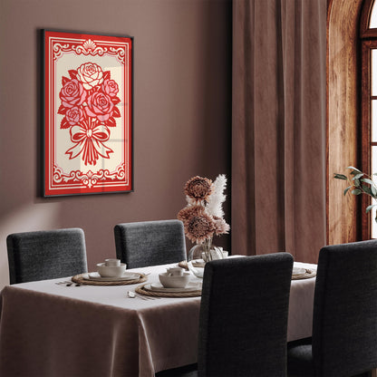 Pink Rococo Roses Poster – Romantic Floral Wall Art