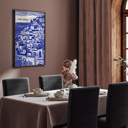 Cote d Azur Scenic Blue Travel Poster