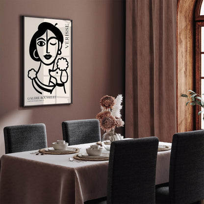French Girl with Poodle – Black Ink Galerie Rousselet Poster