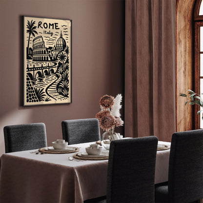 Rome Italy Cityscape Modern Poster