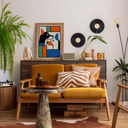 Modern Geometric Two Dogs Art Print