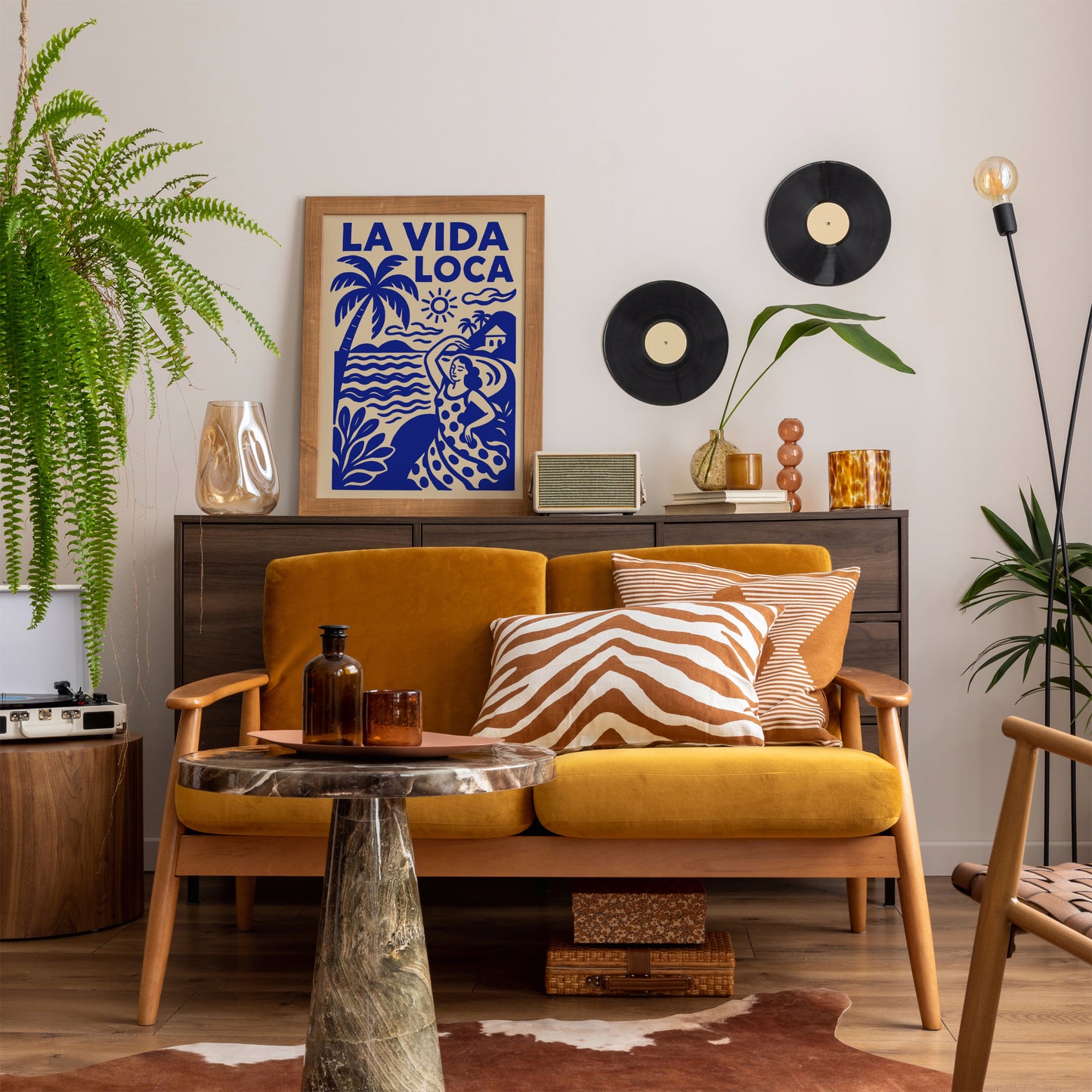 La Vida Loca Poster – Blue Tropical Wall Art