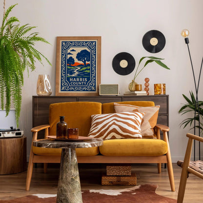 Harris County Travel Poster - Blue Landscape Art Print