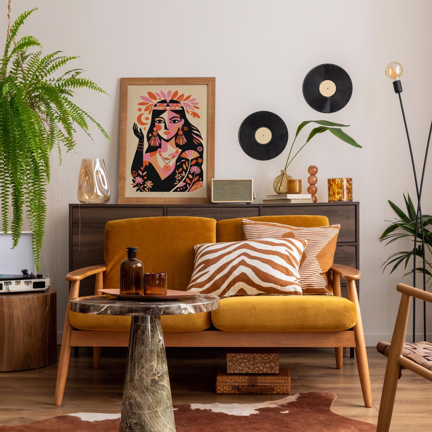 Boho Chic Indian Woman Wall Art Print