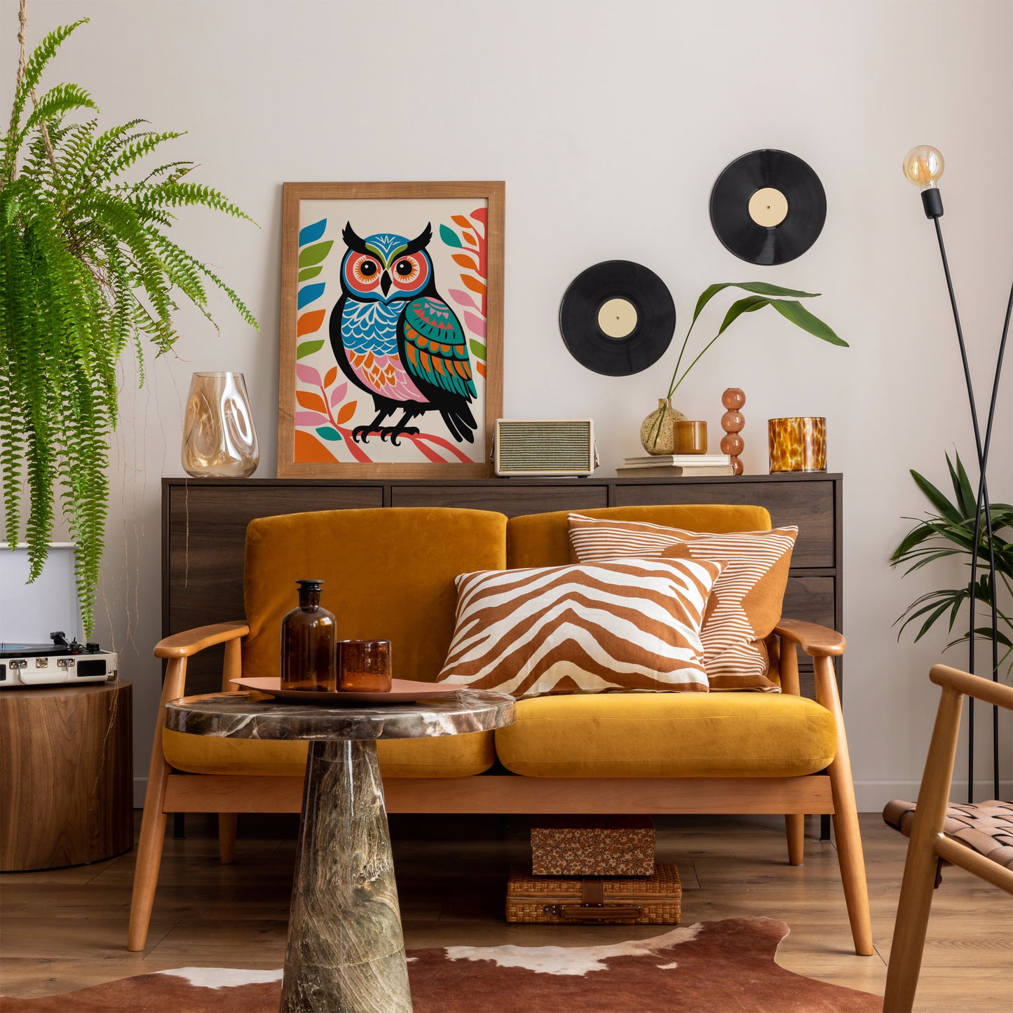 Colorful Owl Wall Art Kids Room Decor