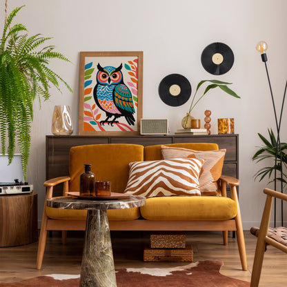 Colorful Owl Wall Art Kids Room Decor