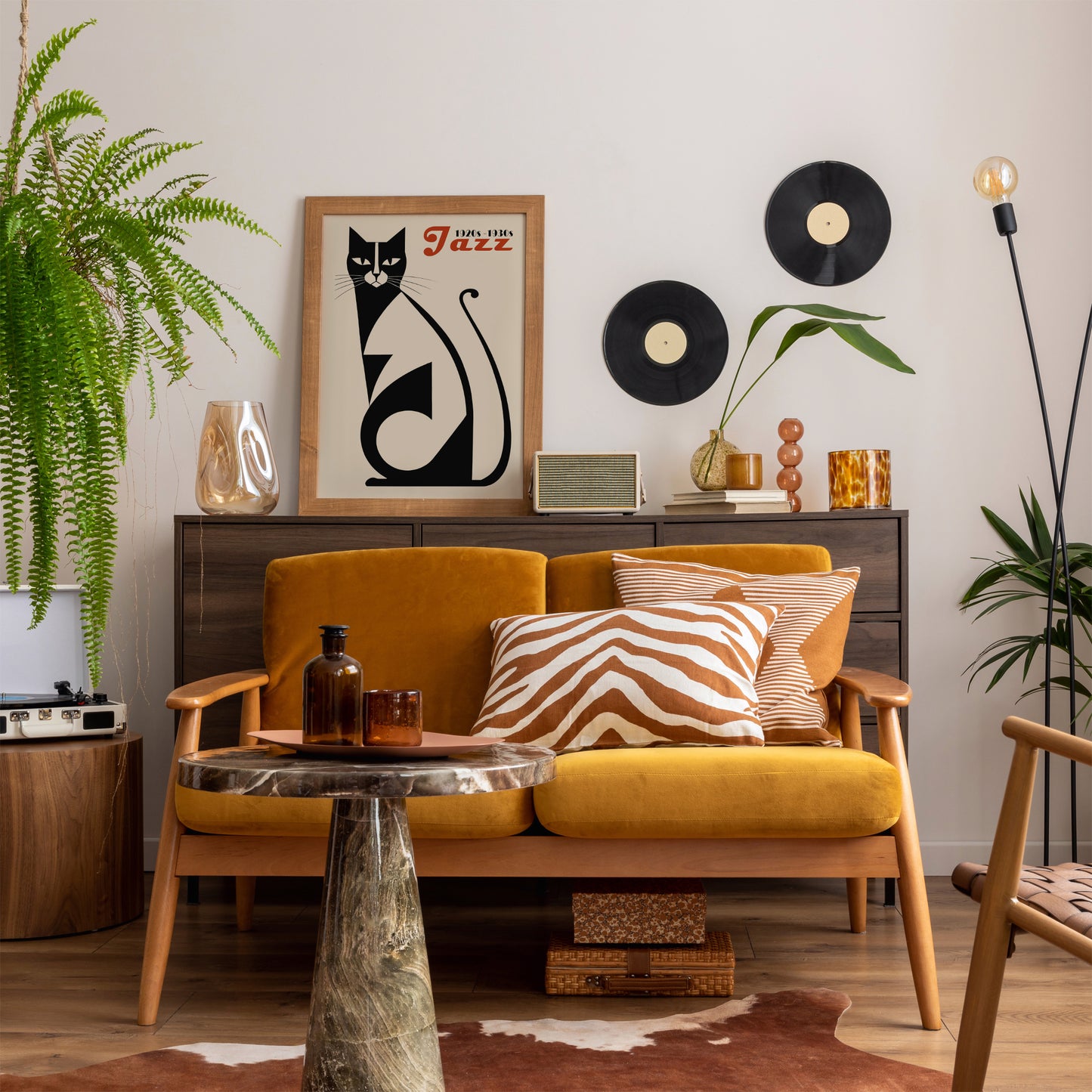 Jazz 1920s Black Cat Art Print