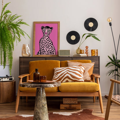 Quirky Pink Panther Wall Art Print