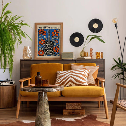 Blue Country Music Art Print