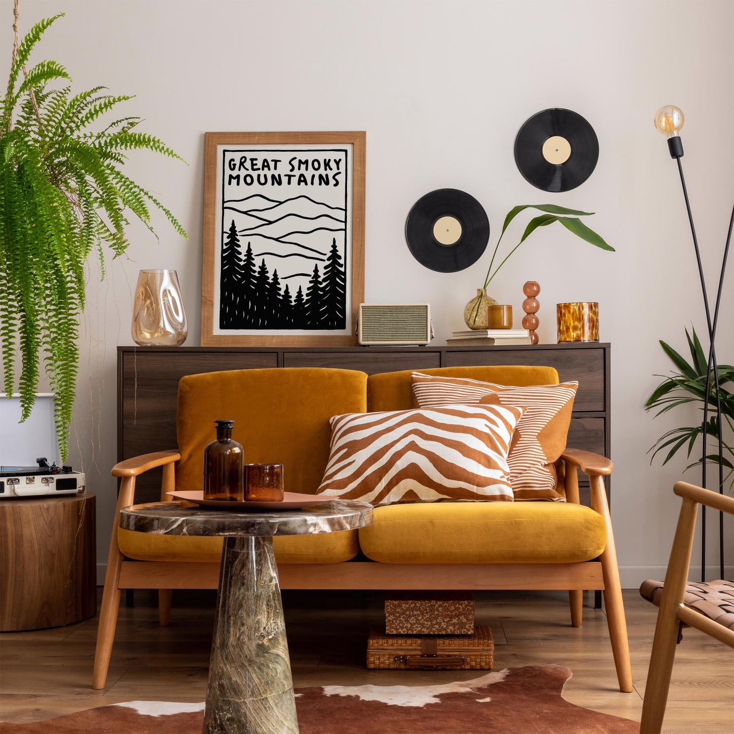 Great Smoky Mountains Black & White Poster