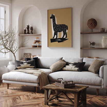 Beige Minimalist LLama Wall Art