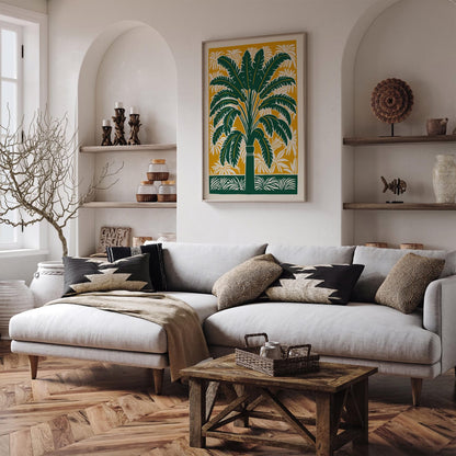 Green Eclectic Palm Tree Thailand Nature Poster