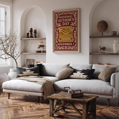 National Authors Day Nov 1 Poster - Old Typewriting Machine Art Print