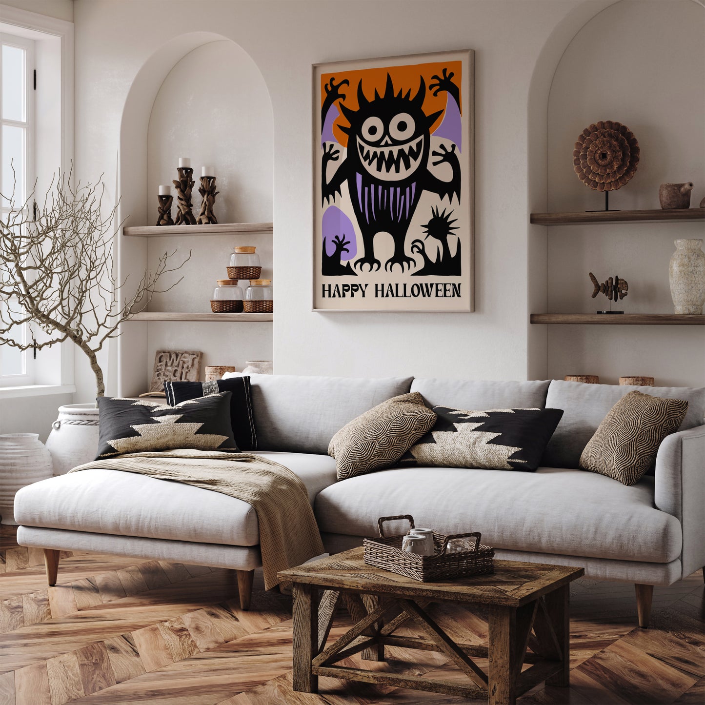 Happy Halloween Spooky Monster Wall Art 2024