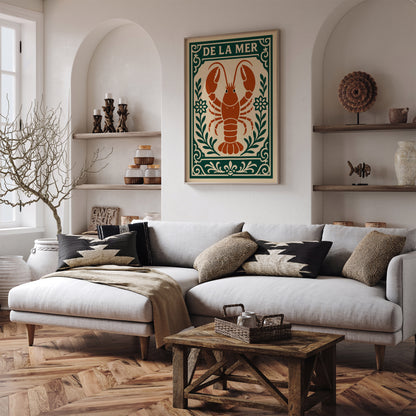 De La Mer, Red Lobster Art Print - Kitchen Wall Decor