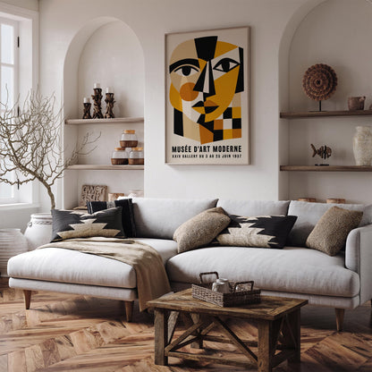 Mid-Century Modern Cubism Art Print – 1957 Exhibition Poster
