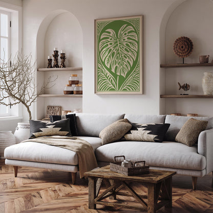 Monstera Leaf Green Poster