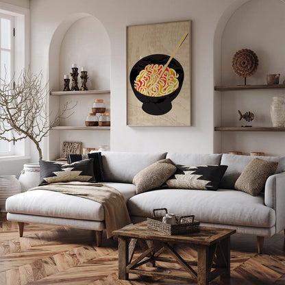 Japanese Ramen Noodles Minimalist Poster