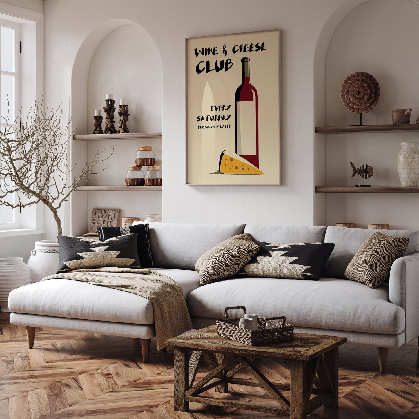 Wine & Cheese Club Art Print